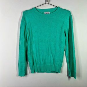 Vintage 90’s made in the USA coquette style sweater mint green ladies